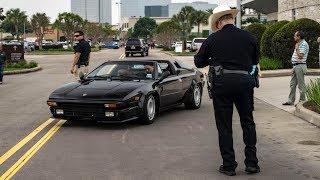 COPS PULL OVER FAMOUS LAMBORGHINI! - Houston Coffee and Cars April 2019
