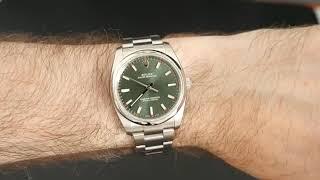 2015 Rolex Oyster Perpetual 34mm Olive Green Reference 114200 • Luxury Lifestyle Channel