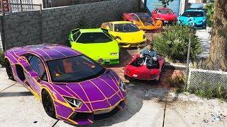 GTA 5 - Stealing Luxury Lamborghini Cars with Franklin! (Expensive Real Cars #05)