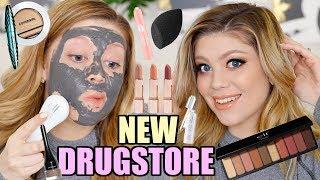 TRYING OUT NEW DRUGSTORE MAKEUP & SKINCARE! | ELF, COVERGIRL & MORE!