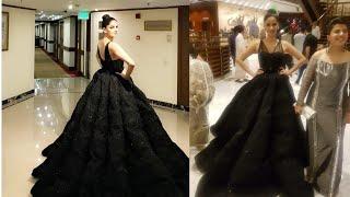 Saba Qamer Look pertty Black Barbie Dress Hum Style Award Red Carpet