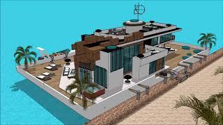 船屋印度 建筑设计 建筑师的家 游艇俱乐部 漂浮的房子 SketchUp的 大厦 卡通 豪华  阿姆斯特丹 家 项目 大学 3D   in Beograd Holland waterfront lux