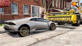 Stump Grinder VS Luxury Sport Cars (destruction of supercars) BeamNG Drive