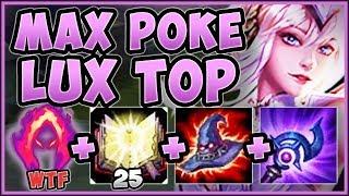 UHH RIOT?? ONE MAX POKE LUX COMBO DID HOW MUCH MUCH DMG?? MAX AP LUX TOP GAMEPLAY! League of Legends