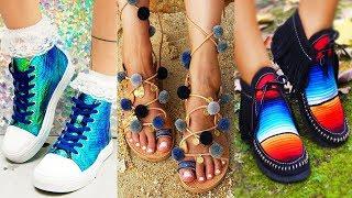 DIY LUXURY DESIGNER SHOES FOR CHEAP!  4 Shoes DIY Amazing Crafts
