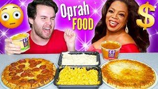TRYING OPRAH'S LUXURY FROZEN FOOD! - Pizza, Mac N' Cheese, and MORE Taste Test!