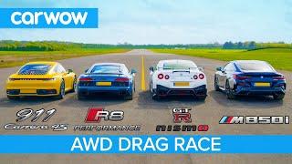 New 911 vs GT-R NISMO vs Audi R8 vs BMW M850i - DRAG RACE, ROLLING RACE & BRAKE TEST