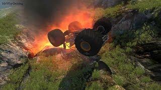 EXTREME OFF ROAD CRASHES - Cars, Trucks, School Buss Fall From The Mountain Top - Beamng Drive #453