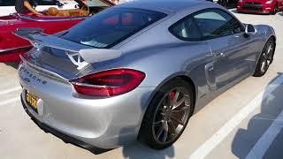Awesome Bright Silver Porsche Cayman GT4 Sports Car - South OC Cars & Coffee, San Clemente, CA