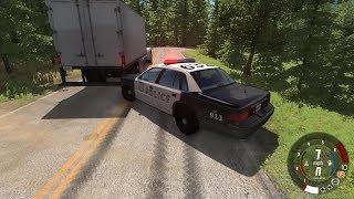 EXTREME CRASHES - Highway Patrol Speedy Chase Trying To Stop Delivery Truck - Beamng Drive #452