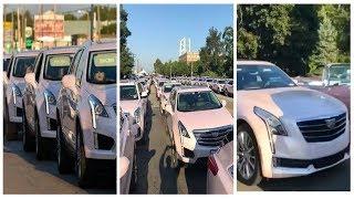 More Than a 100 Pinks Cadillacs Comes Out For The Queen Aretha Franklin's Funeral
