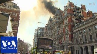 Huge Fire at Luxury Hotel in Upscale Area of London